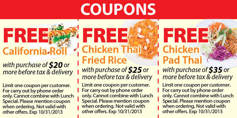 free entree coupons