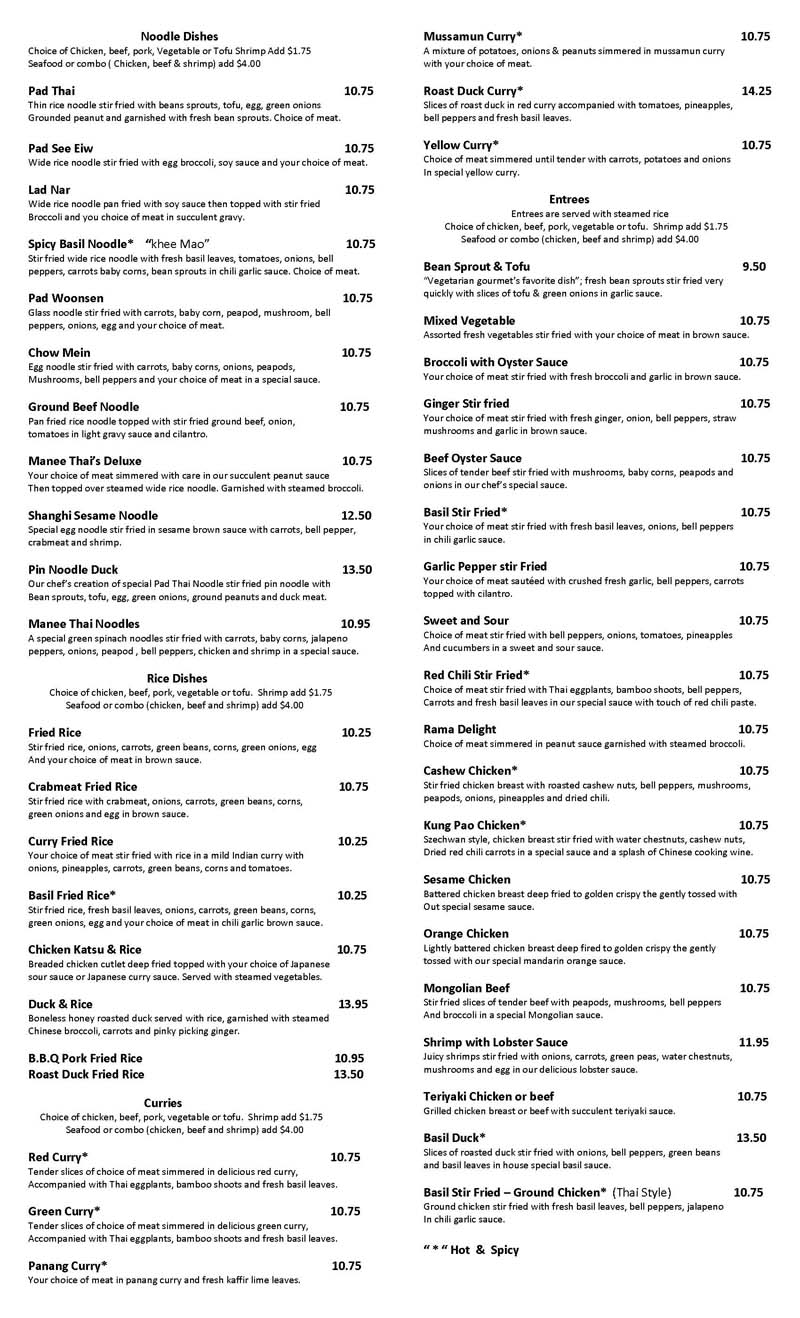 menu